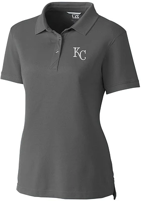 Cutter and Buck Kansas City Royals Womens Advantage Pique Short Sleeve Polo Shirt
