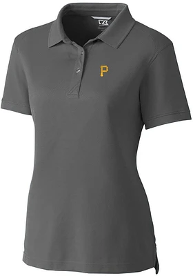 Cutter and Buck Pittsburgh Pirates Womens Advantage Pique Short Sleeve Polo Shirt