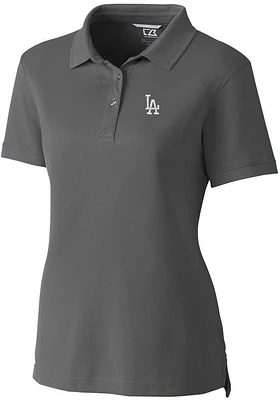 Cutter and Buck Los Angeles Dodgers Womens Advantage Pique Short Sleeve Polo Shirt