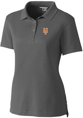 Cutter and Buck New York Mets Womens Advantage Pique Short Sleeve Polo Shirt