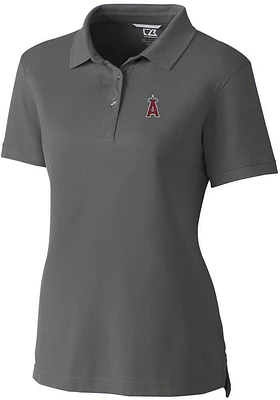 Cutter and Buck Los Angeles Angels Womens Advantage Pique Short Sleeve Polo Shirt
