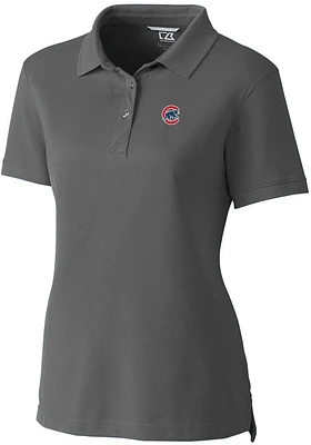 Cutter and Buck Chicago Cubs Womens Advantage Pique Short Sleeve Polo Shirt