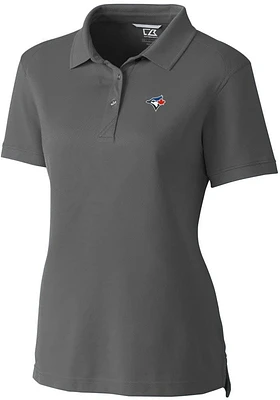 Cutter and Buck Toronto Blue Jays Womens Advantage Pique Short Sleeve Polo Shirt