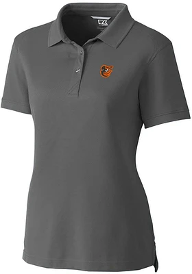 Cutter and Buck Baltimore Orioles Womens Advantage Pique Short Sleeve Polo Shirt