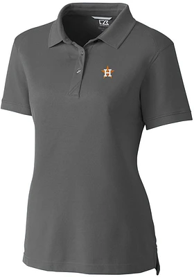 Cutter and Buck Houston Astros Womens Advantage Pique Short Sleeve Polo Shirt