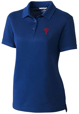 Cutter and Buck Philadelphia Phillies Womens Advantage Pique Short Sleeve Polo Shirt