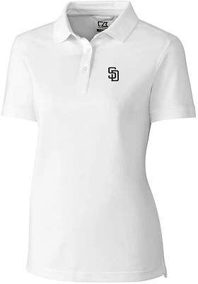 Cutter and Buck San Diego Padres Womens Advantage Pique Short Sleeve Polo Shirt