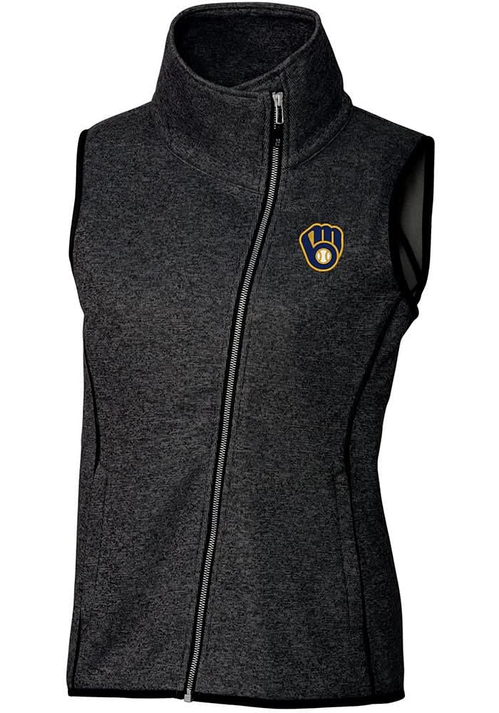 Cutter and Buck Milwaukee Brewers Womens Grey Mainsail Vest