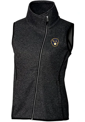 Cutter and Buck Milwaukee Brewers Womens Grey Mainsail Vest