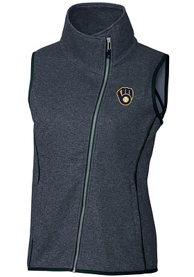 Cutter and Buck Milwaukee Brewers Womens Navy Blue Mainsail Vest
