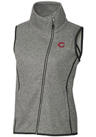 Cutter and Buck Cincinnati Reds Womens Grey Mainsail Vest