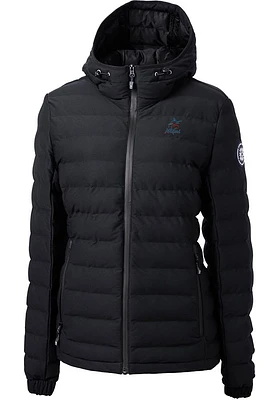 Cutter and Buck Miami Marlins Womens Black Mission Ridge Repreve Filled Jacket