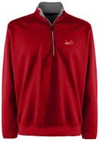 Antigua St Louis Cardinals Mens Red Leader Long Sleeve Qtr Zip Pullover
