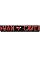 Chicago Bulls 6x36 Man Cave Street Sign - Black