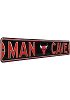 Chicago Bulls 6x36 Man Cave Street Sign - Black