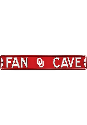 Oklahoma Sooners Fan Cave Street Sign - Crimson