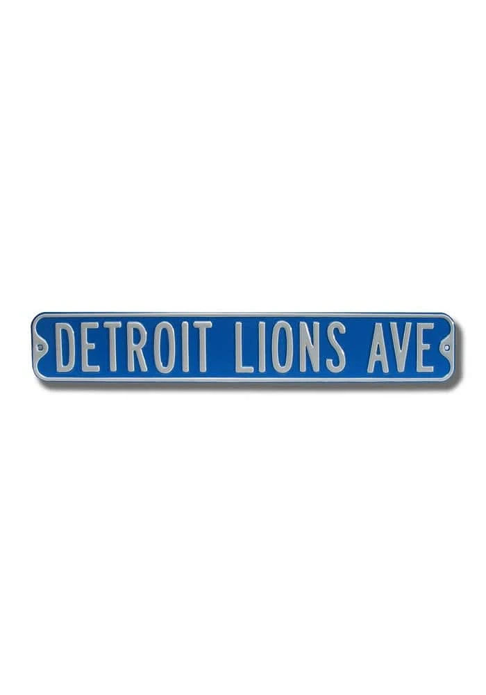 Detroit Lions Ave Street Sign - Blue
