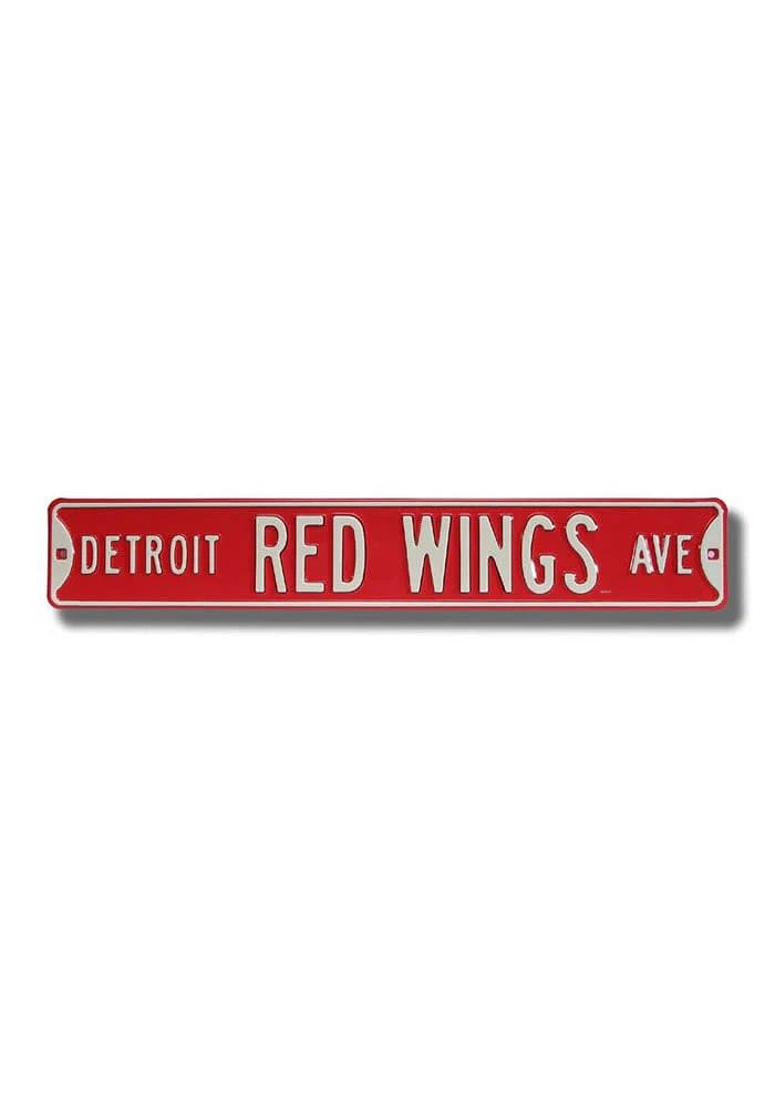 Detroit Red Wings Ave Street Sign - Red