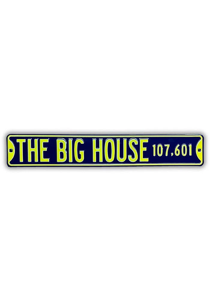 Michigan Wolverines Big House Street Sign - Blue