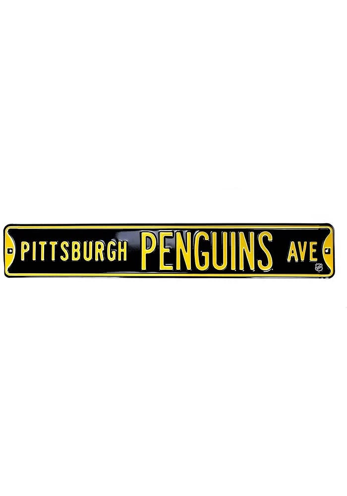 Pittsburgh Penguins Ave Street Sign - Black