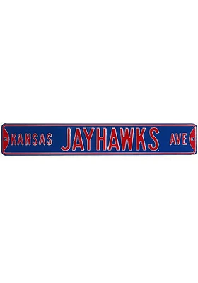 Kansas Jayhawks Blue Metal Street Sign - Blue