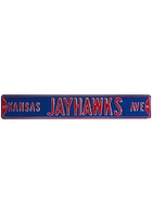 Kansas Jayhawks Blue Metal Street Sign - Blue