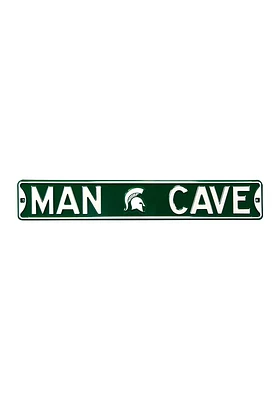 Michigan State Spartans 6x36 Man Cave Street Sign - Green