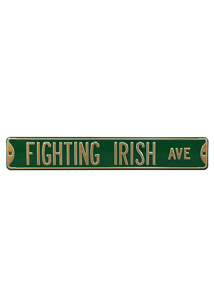 Notre Dame Fighting Irish Ave Street Sign - Green
