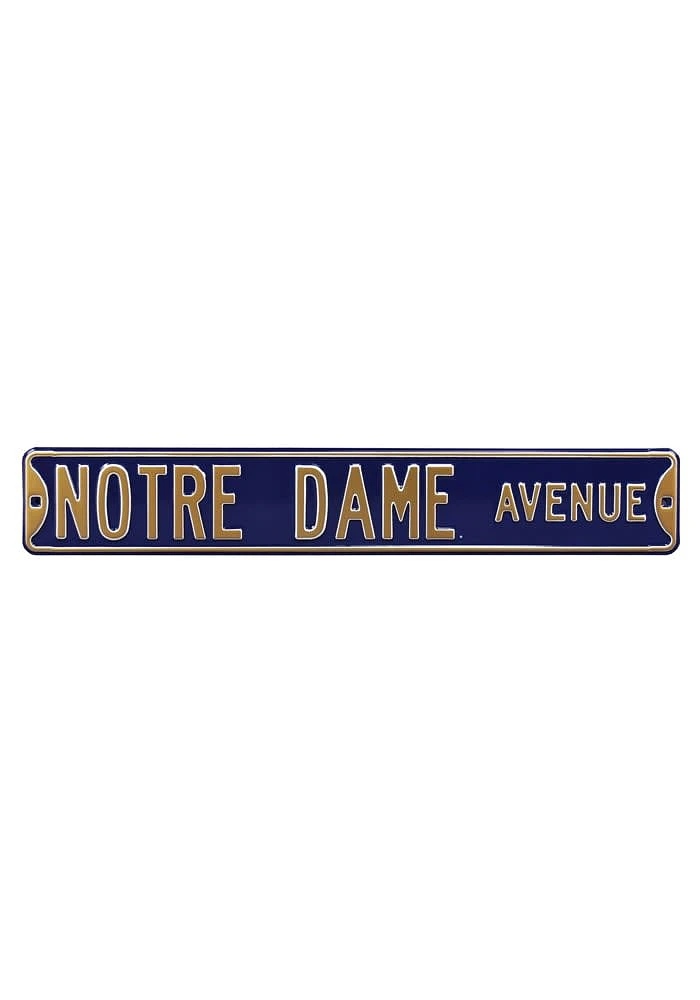 Notre Dame Fighting Irish Avenue Street Sign - Blue