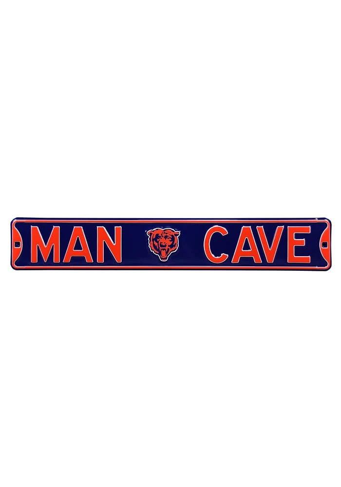 Chicago Bears 6x36 Man Cave Street Sign - Blue