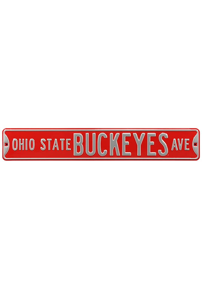 Ohio State Buckeyes 6x36 Ohio State Buckeyes Ave Street Sign - Red