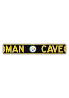 Pittsburgh Steelers 6x36 Man Cave Street Sign - Black