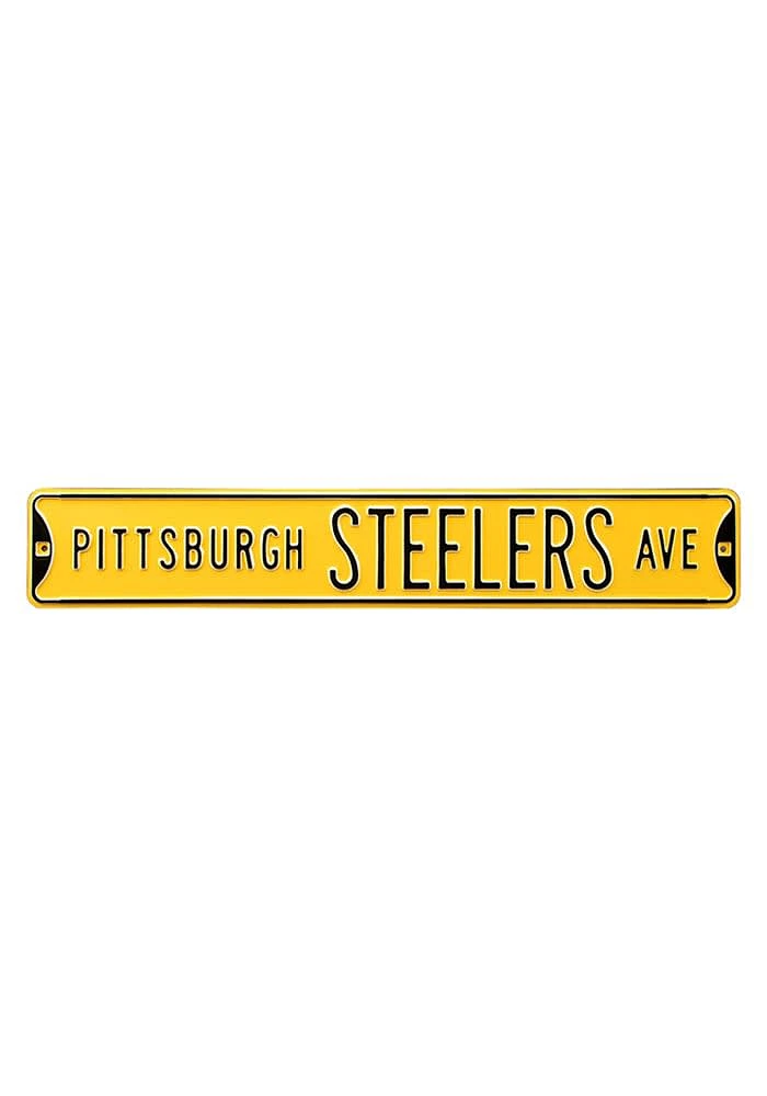 Pittsburgh Steelers 6x36 Ave Street Sign - Gold
