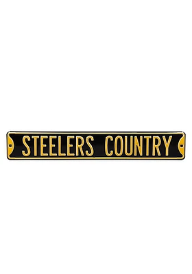Pittsburgh Steelers 6x36 Steelers Country Street Sign - Black