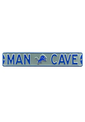 Detroit Lions 6x36 Man Cave Street Sign - Grey