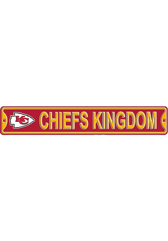 Kansas City Chiefs 6x36 Chiefs Kingdom Street Sign - Red