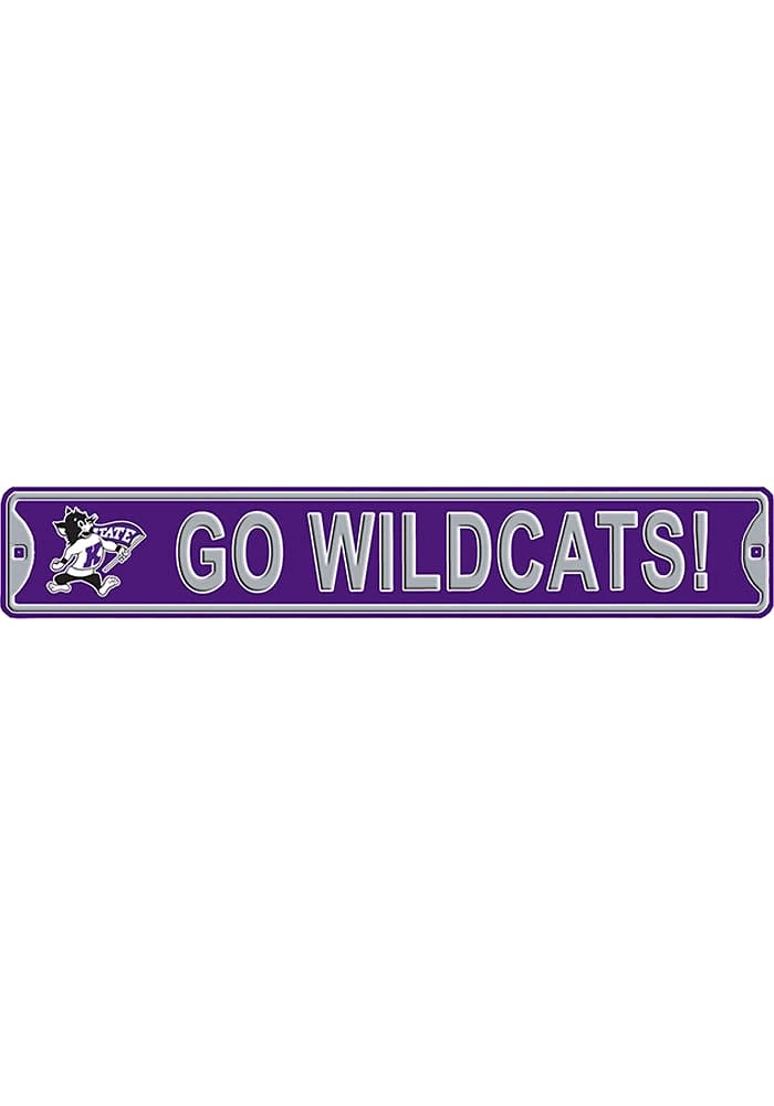 K-State Wildcats 6x36 Go Wildcats! Street Sign - Purple