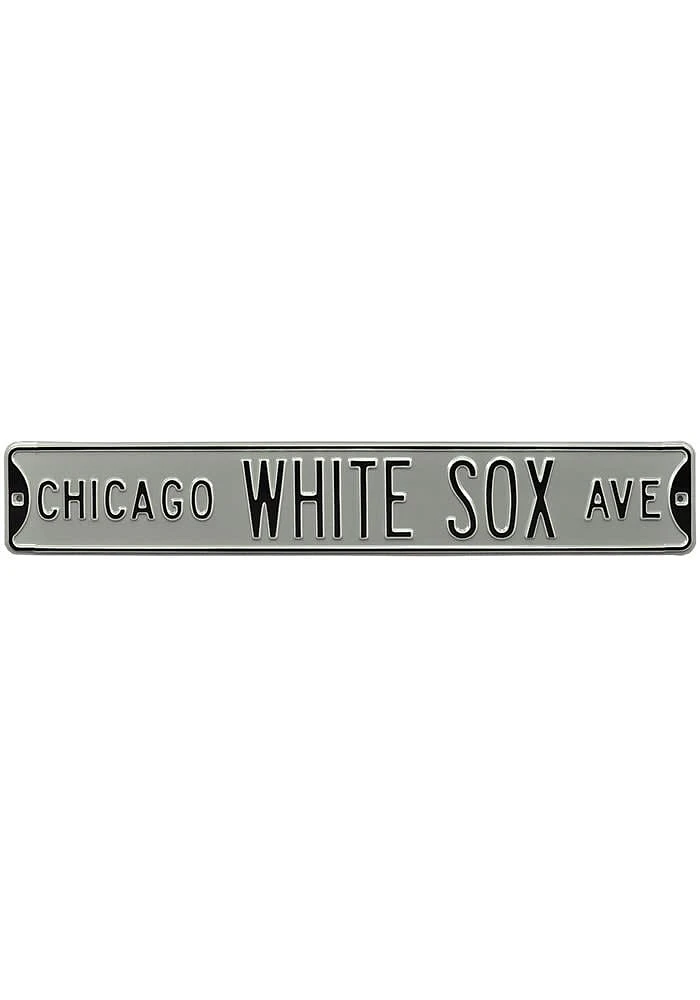 Chicago White Sox 6x36 Ave Street Sign - Silver