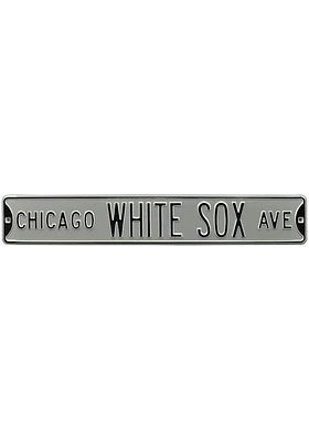 Chicago White Sox 6x36 Ave Street Sign - Silver