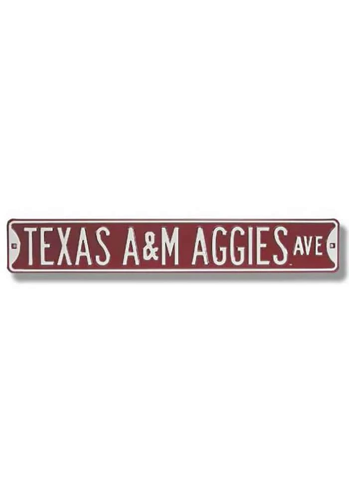 Texas A&M Aggies Maroon Street Sign - Red
