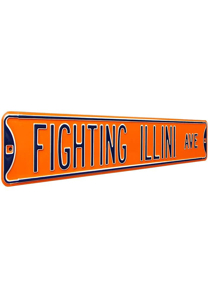 Illinois Fighting Illini Street Design Sign - Orange