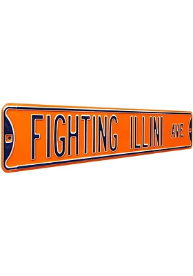Illinois Fighting Illini Street Design Sign - Orange
