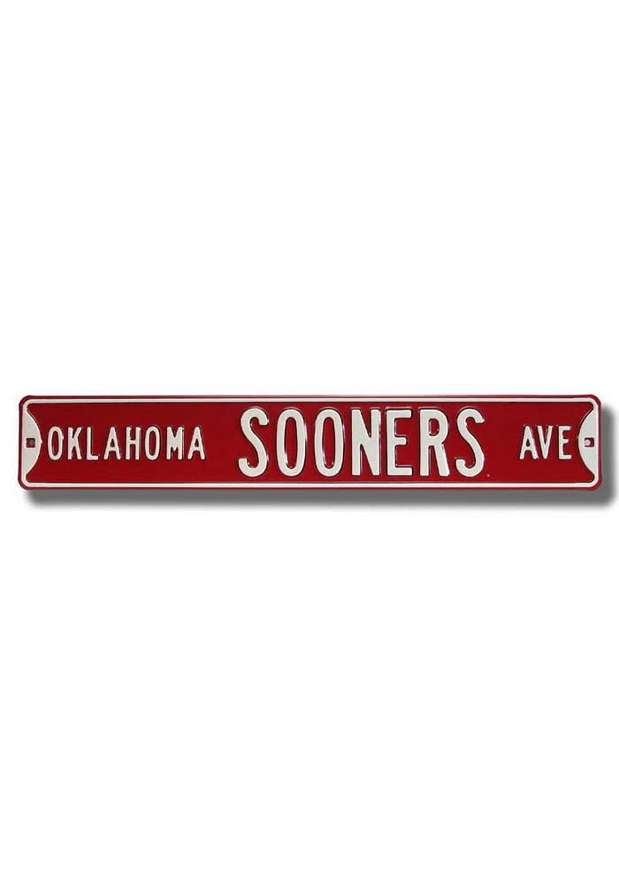 Oklahoma Sooners Ave Sign - Crimson