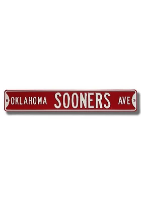 Oklahoma Sooners Ave Sign - Crimson