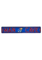 Kansas Jayhawks Man Cave Street Sign - Blue