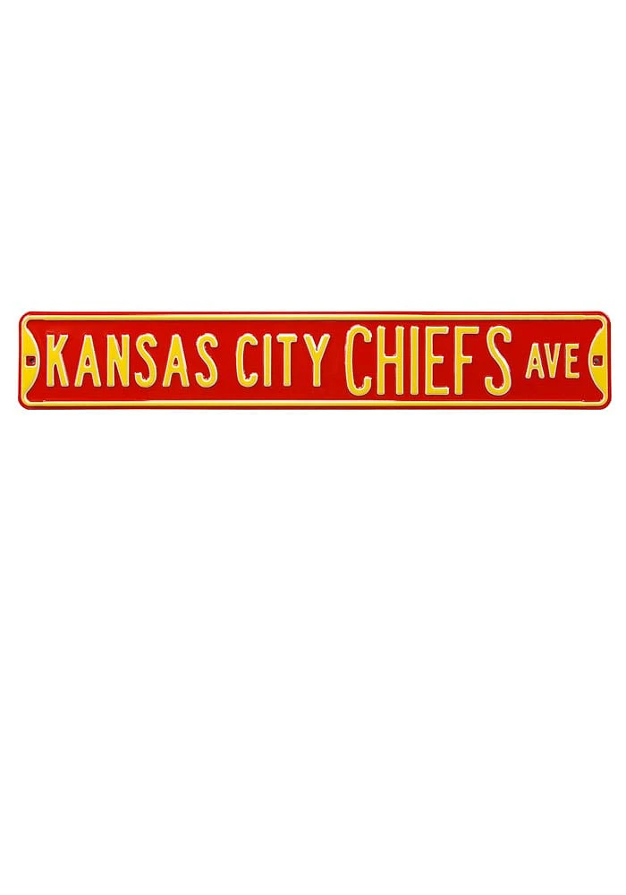 Kansas City Chiefs Ave Street Sign - Red