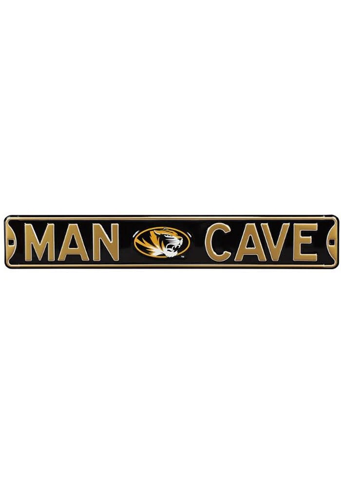 Missouri Tigers 6x36 Man Cave Street Sign - Yellow