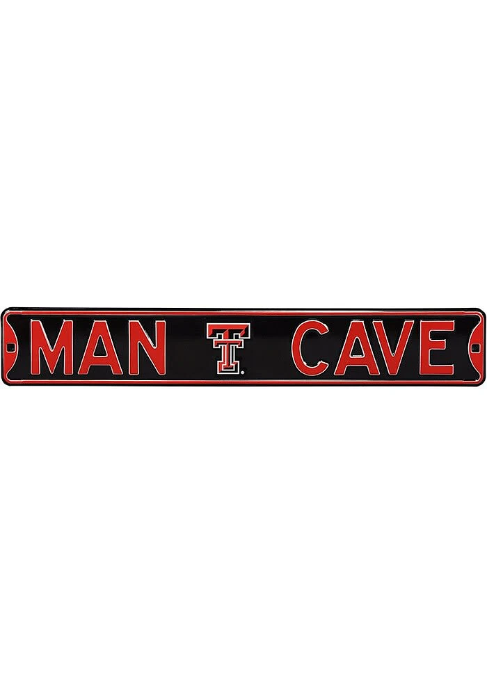 Texas Tech Red Raiders 6x36 Man Cave Street Sign - Black