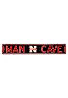 Nebraska Cornhuskers 6x36 Man Cave Street Sign - Black