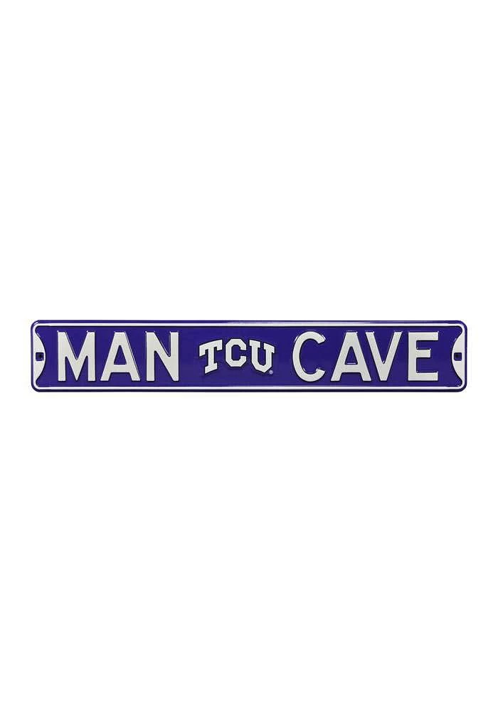 TCU Horned Frogs Man Cave Street Sign - Purple